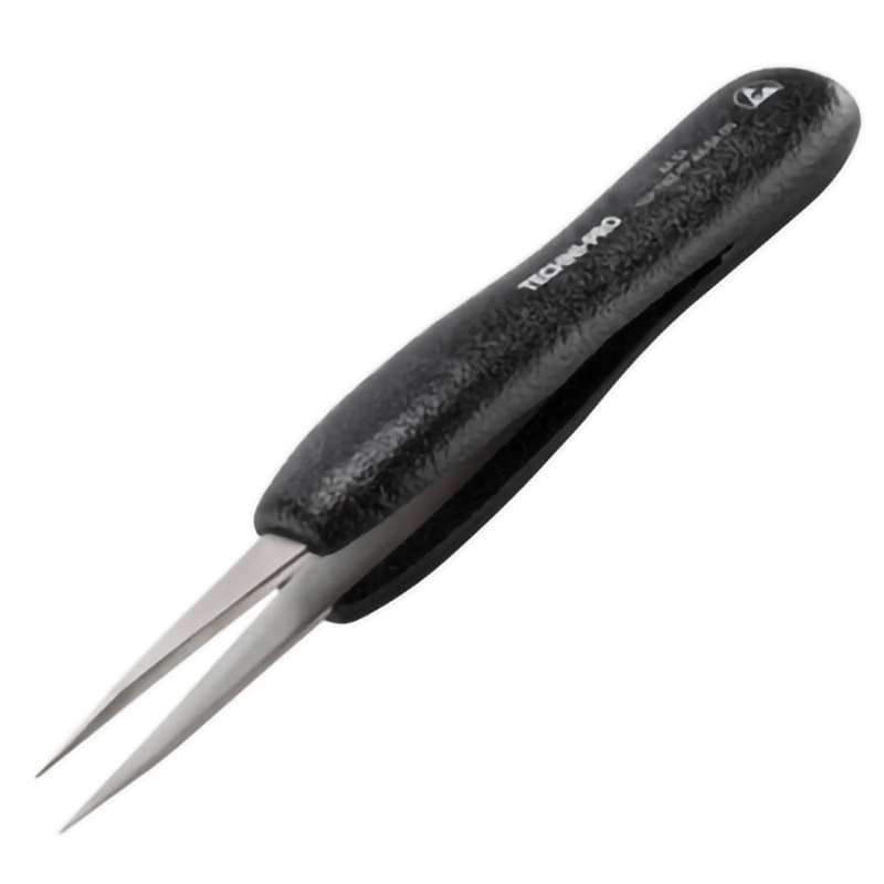 ESD Foam Tweezers, Style AA, Anti-Acid/Anti-Mag, SS, Pointed, 5.1"